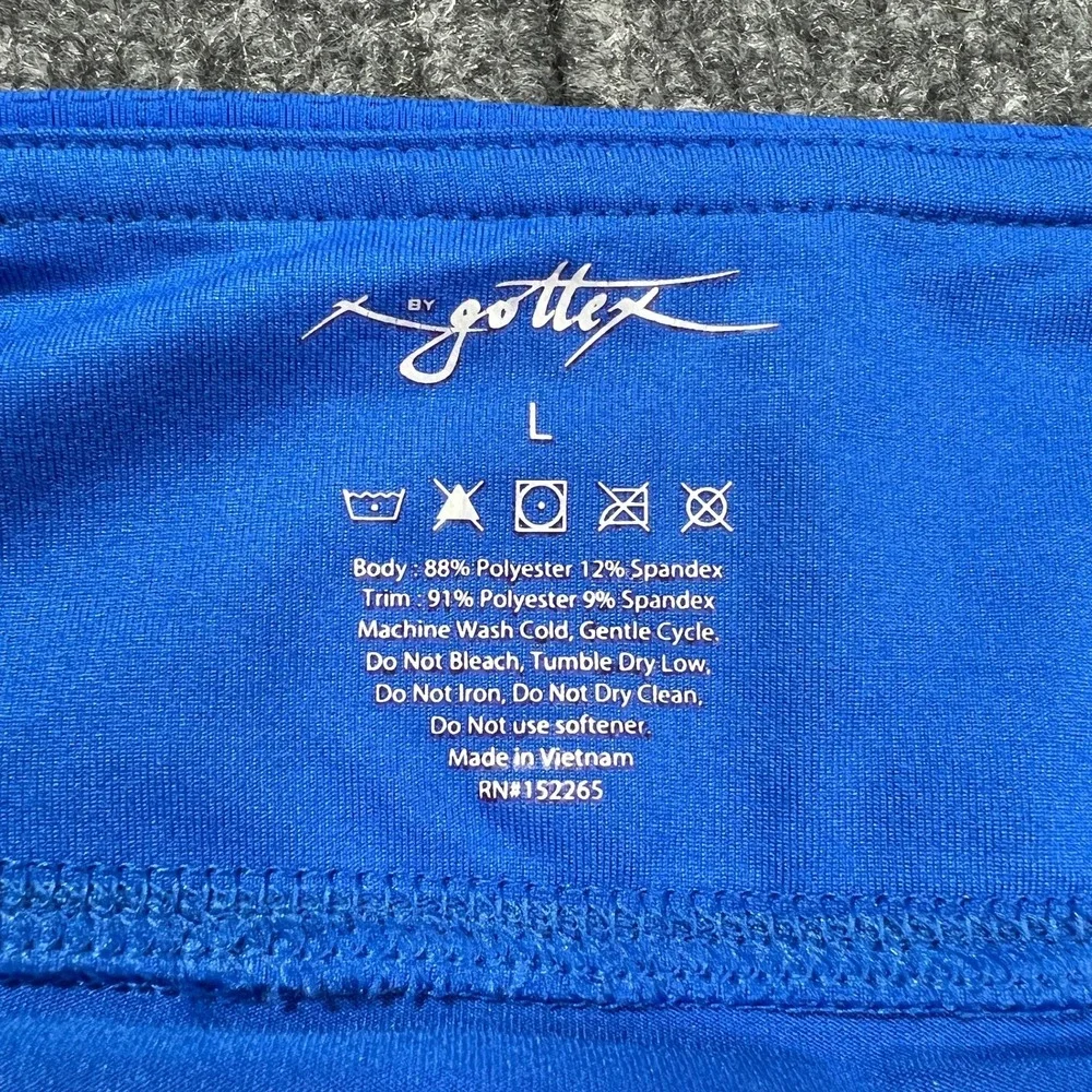 X by Gottex Ruffle Tennis Golf Skort Womens Large Royal Blue White Trim Athletic